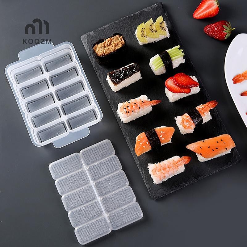 [KOQZM] 5 / 10 Lưới Khuôn Cơm Sushi Hộp Bảo Quản Áp Lực Chống Dính Dụng Cụ Ăn Trưa DIY Nhà Bếp Khuôn Onigiri Trong Suốt [Mới]