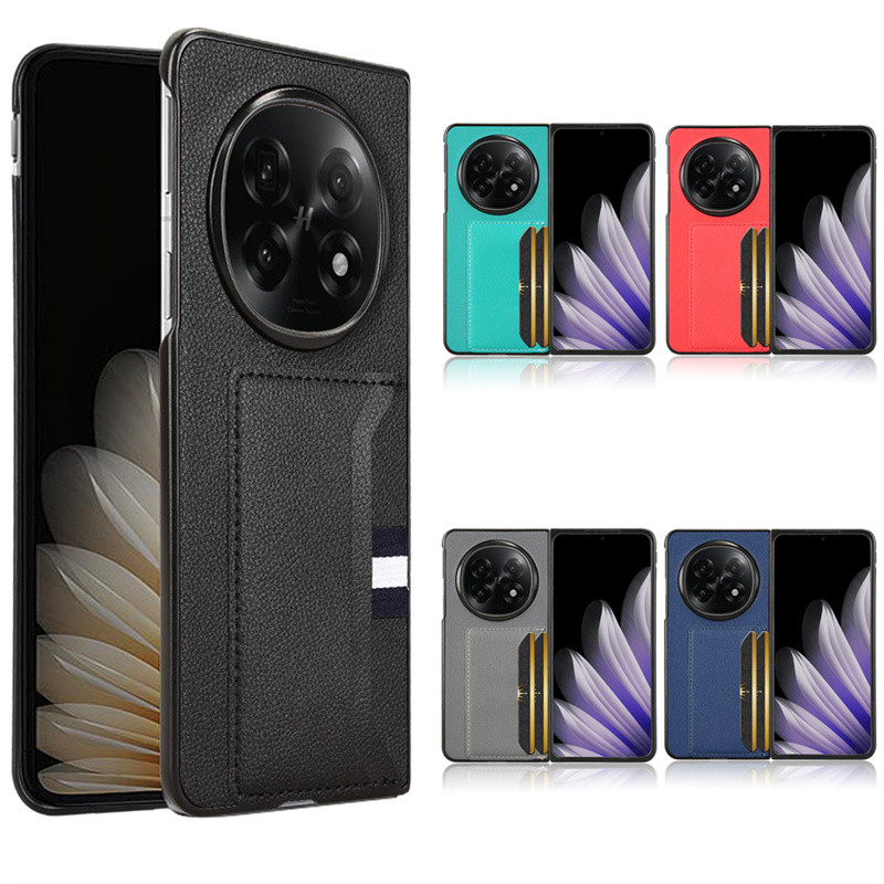 Dành Cho OPPO Find N5 Ốp Lưng Da PU Sang Trọng Khe Cắm Thẻ Ốp Lưng Cứng Cho OPPO Find N5 Ốp lưng