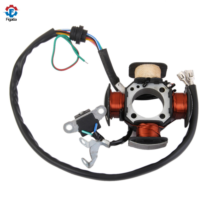 Figatia 12V Magneto Máy Phát Điện Stator 4 Cực Cuộn Dây Cho CG125 Xe Tay Ga ATV Go Kart Xe Máy