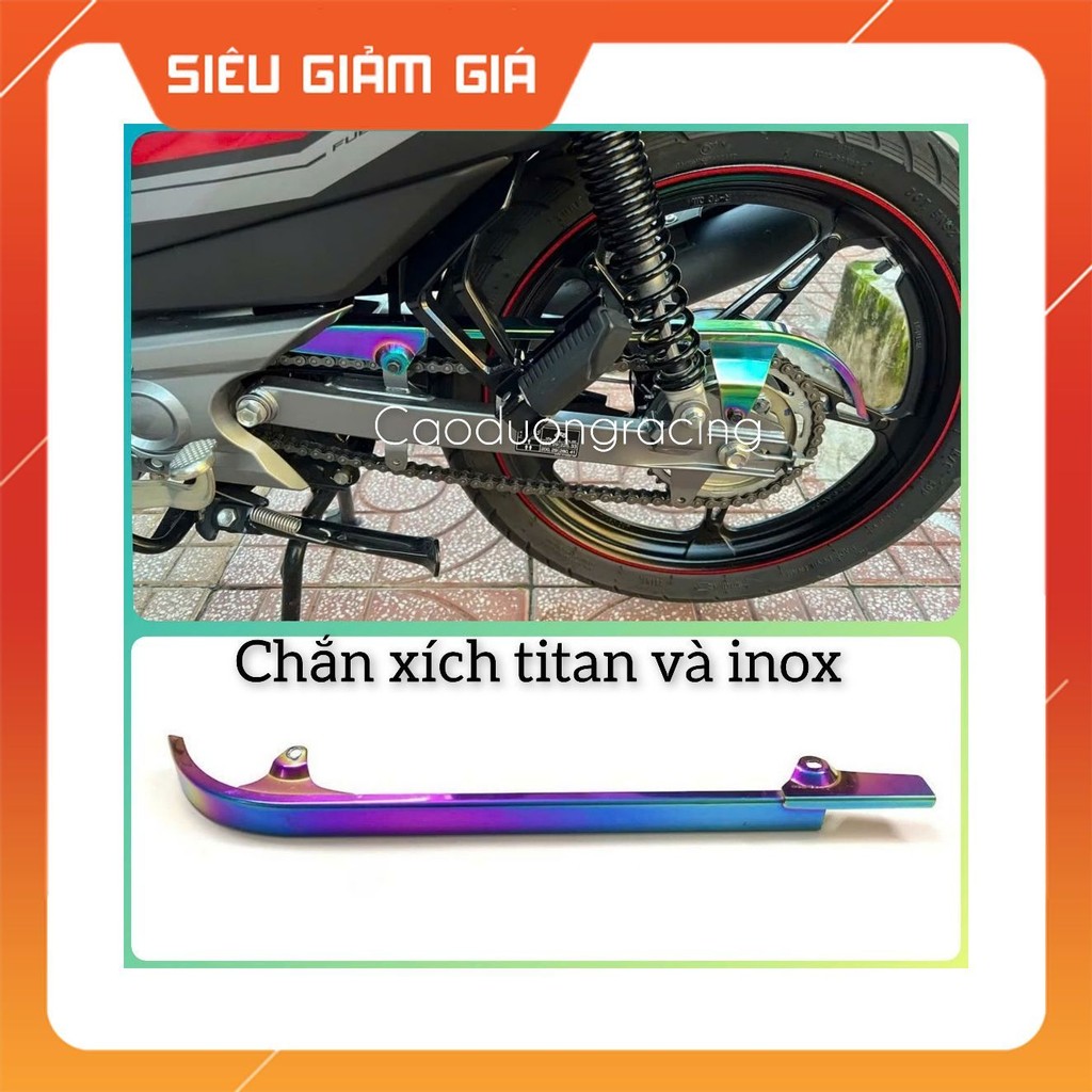 Chắn xích xe máy Carte che sên titan và inox sirius fi, sirius xăng cơ, dream, wave, exciter 135 phu