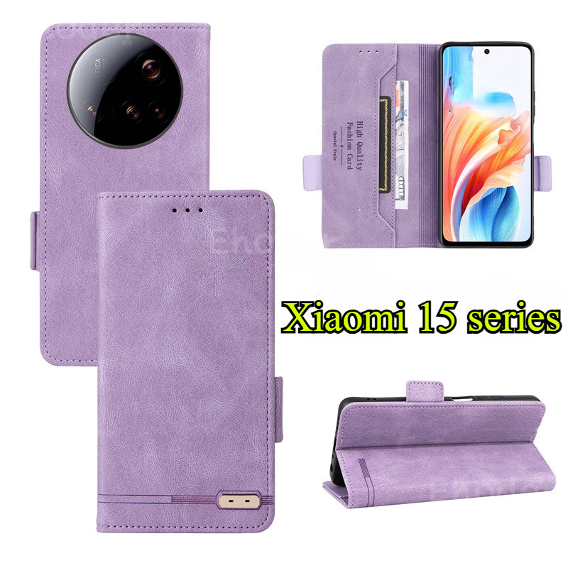 Dành Cho Xiaomi 15 14 Ultra Pro 5G 2025 Ốp Điện Thoại Lật Da Sang Trọng Vỏ Thẻ Cho Mi15 Mi15Ultra 15