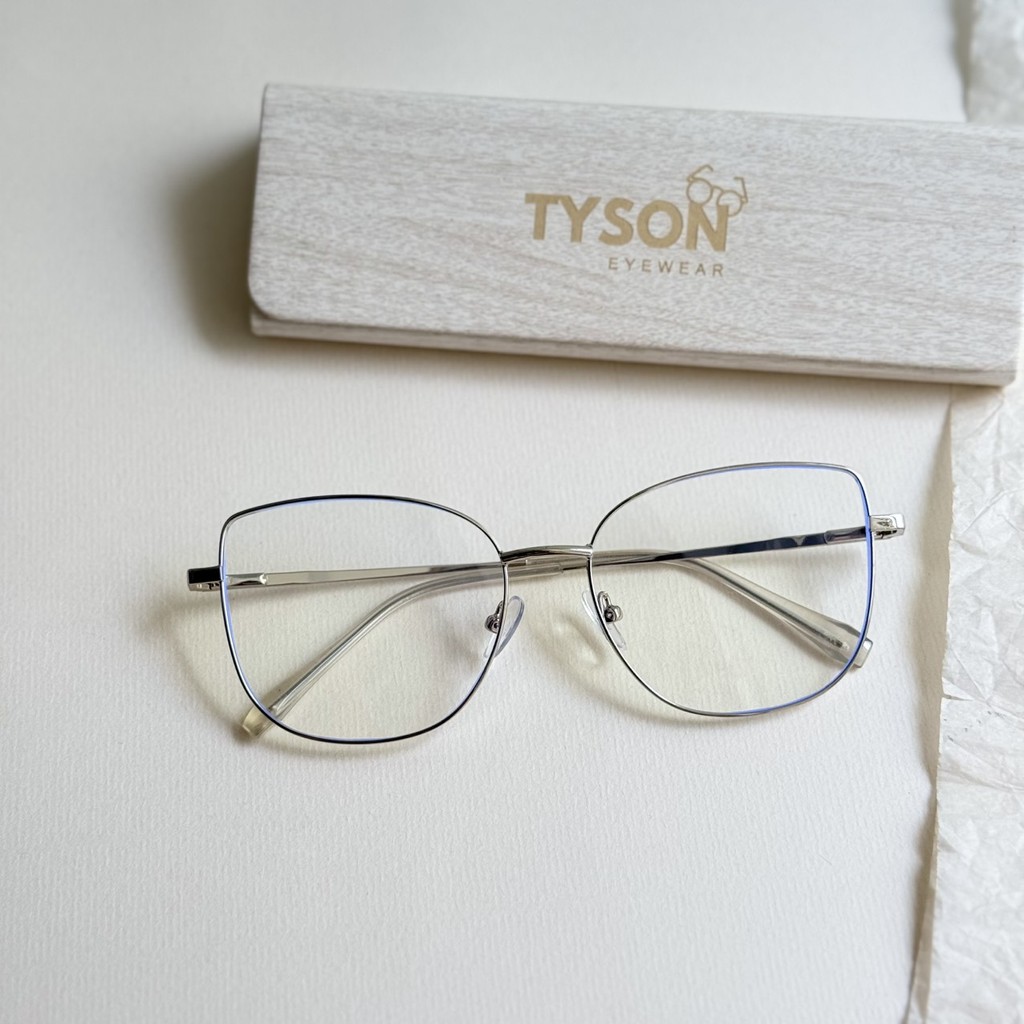 Gọng kính mắt mèo TYSON gọng kính kính mắt thời trang nữ lắp cận tặng hộp khăn 80023