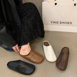 Giày đế tròn Giày đế bằng nữ Baotou Giày lười đế mềm Giày nữ sinh viên