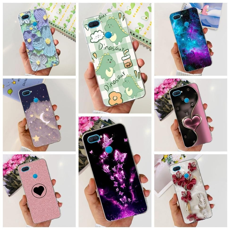 Ốp lưng Oppo A12 CPH2077 Thời trang Hoa dễ thương Mèo Ốp lưng chống sốc Oppo A12 Vỏ điện thoại TPU t