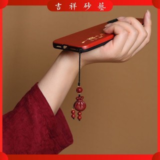 Vòng cổ  Mặt dây chuyền Cinnabar Túi đựng tiền xu may mặt rắn Dây truyền điện thoại di động