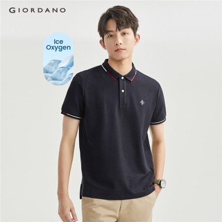 GIORDANO Nam Áo Sơ Mi Polo Làm Mát Tương Phản Áo Sơ Mi Polo Thêu Tay Ngắn Mùa Hè Thời Trang Áo Sơ Mi Polo 01014394