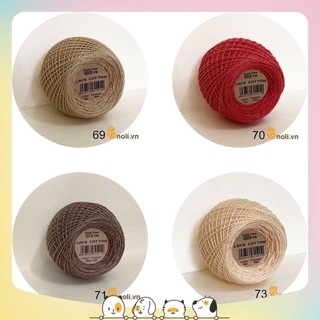 Sợi lace cotton Craft yarn VN móc váy áo mùa hè cực mát, nhiều cotton thấm hút mồ hôi, siêu nhẹ 50g  (Mã 56 đến 94)
