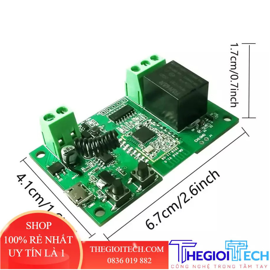 Tuya 12V Thông Minh Phát WiFi Không Dây Module Relay 1 Kênh Inching/Tự Khóa Công Tắc Định Thời Gian Ứng Dụng Mô Đun Điều - with remote