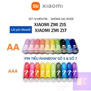 Pin xiaomi zmi rainbow 5 aa và 7 aaa vỉ 10 viên - pin aa/aaa xiaomi rainbow alkaline dung lượng cao -