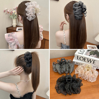 Xếp Ly Lưới Vuốt Tóc Thời Trang Hàn Quốc Cô Gái Kẹp Tóc Thanh Lịch Cá Mập Kẹp Phụ Kiện Tóc Cho Nữ