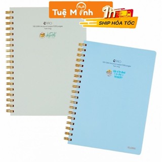 Vở Klong B5 200 trang VPP Tuệ Minh caro 5x5 lò xo kép bìa nhựa - sổ tập vở Klong MS 576