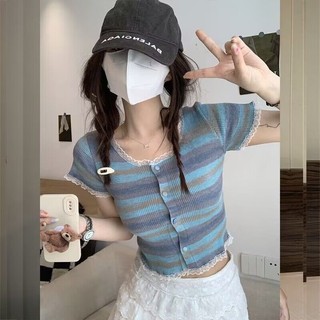 Áo dệt kim ngắn tay thời trang mùa hè dành cho nữ
