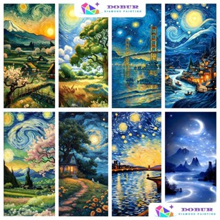 DOBUR | Bộ tranh kim cương | Bầu Trời Đầy Sao Cảnh Đêm 5D DIY Tròn / Vuông Full Khoan Canvas Với Số Hàng Thủ Công Quà Tặng Trang Trí Tường Nhà