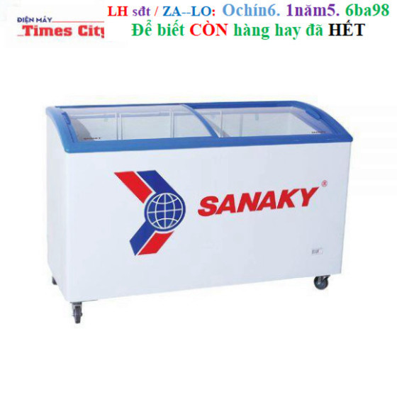 Rẻ Tủ đông sanaky VH-4899K, 340 lít, 1 ngăn đông, dàn lạnh đồng, nắp kính lùaMới Chính Hãng KM