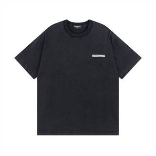 Xu Hướng Cổ Điển BAL164GA Cặp Đôi Áo Phông Cotton Thời Trang Ngược Thêu Tiếng Anh Áo Tay Ngắn Plus Size Unisex