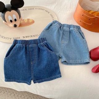2024 Phong Cách Mới Bé Gái Quần Short INS Mùa Hè Trẻ Em Quần Short Denim Phong Cách Mới Phiên Bản Hàn Quốc Quần Short Màu Trơn Bé Trai Bé Gái Quần Bỏ Túi Thời Trang Quần Trẻ Em Hợp Thời Trang