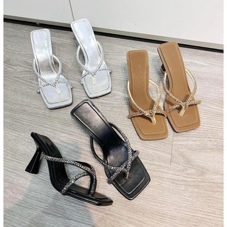  Dép cao gót Nơ gót mảnh gót cao 7 Phân Bling Bling Đơn giản nhẹ nhàng Kho Xưởng Bánh Bèo mã Depbling7p đi rất êm chân 