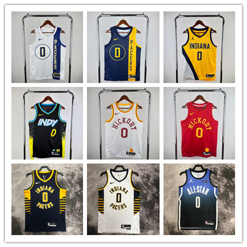 [Hot pressed] Áo bóng rổ Indiana Pacers No.0 Haliburton với LOGO Siakam George City Edition Jersey