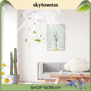 Quạt trần có đèn E27 3 màu sáng Quạt trần đèn LED có thể điều chỉnh độ sáng 3 tốc độ [skytownss.vn]