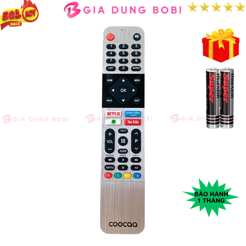 SKU82 - Remote điều khiển tivi COOCAA Mã 01, điều khiển TV COOCAA - Tặng kèm pin
