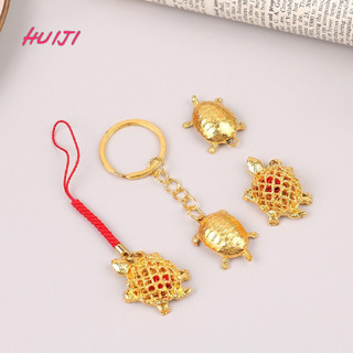 Móc khóa rùa may mắn màu vàng HUIJIUnique