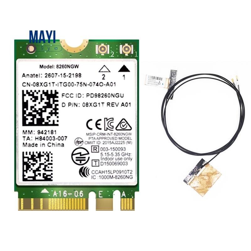 Thẻ WiFi 8260 8260NGW + Mô-đun thẻ không dây 2XAntenna 2.4G / 5Ghz 867M cho AC 8260