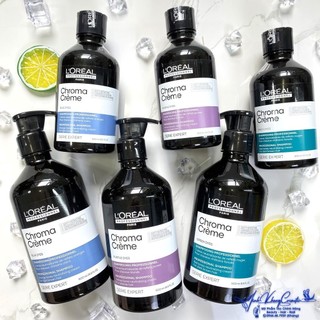 Dầu Gội Tím Khử Vàng, Xanh Dương Khử Cam, Xanh Lá Khử Đỏ Cực Mạnh Loreal Professionnel Chroma Crème - MK