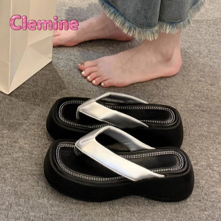 Clemine  Dép xỏ ngón nền tảng mới mặc dép đi biển thông thường thời trang