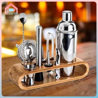 Bộ pha chế có giá lắc đa chức năng Giá đựng chai 750ml Bộ dụng cụ pha chế để bàn