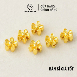 Charm bông hoa xỏ ngang nhỏ màu vàng htjewelry pl276
