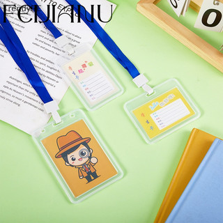 Feijianu 1 bộ giá hỗ trợ / vỏ bảng tên làm việc băng nhựa có thể thu vào đeo thẻ tín dụng ngân hàng trường học