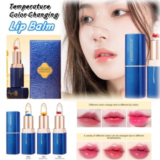 Dưỡng Ẩm Hoa Trong Suốt Son Môi Nhiệt Độ Thay Đổi Màu Son Dưỡng Môi Lâu Dài Thạch Son Môi Chăm Sóc Môi Trang Điểm 1 Cái 