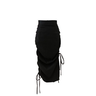 YU CHERRY | Váy bút chì dây thắt nút, Váy ôm hack dáng dây điều chỉnh SIDE GATHERED SKIRT YV023