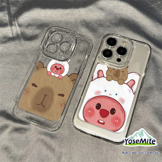 ốp lưng OPPO Loopy Động vật hoạt hình dễ thương  capybara cặp đôi Vỏ Túi Khí OPPO A15 / A15s / A35 5G / A16 /A16s / A54s / A16K / A16e / A17 / A17K / A31 2020 / A8 / A5 / A3s / A12E A5 2020 / A9 2020 A53 2020 / A32 2020 4G Vỏ Điện Thoại Trong Suốt Mềm TPU