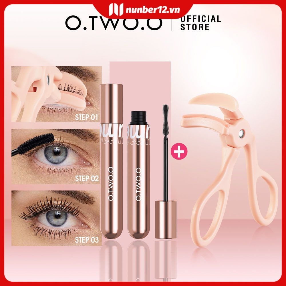 O.two.o Mascara Dài Chống Thấm Nước Kèm Dụng Cụ Uốn Mi Mascara Chống Thấm Nước Dài Mi Haute Volumizi