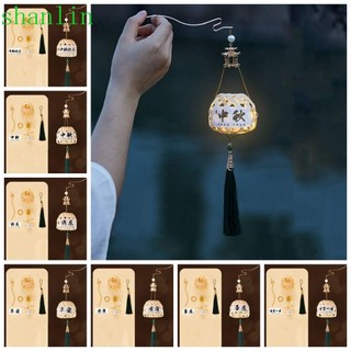 Đèn lồng thủ công phong cách Trung Quốc SHANLIN, Chất liệu đèn lồng DIY có khung tre Đèn LED tre, Đèn lồng di động có đèn phát sáng