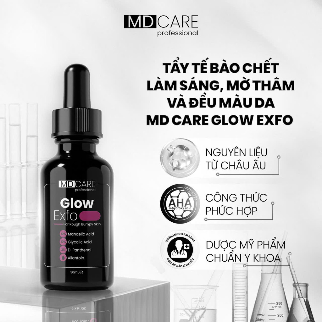 Ảnh 6 của Tẩy Tế Bào Chết Làm Sáng, Mờ Thâm, Đều Màu Và Da Kiểm Soát Mụn MD Care 10ml, 30ml