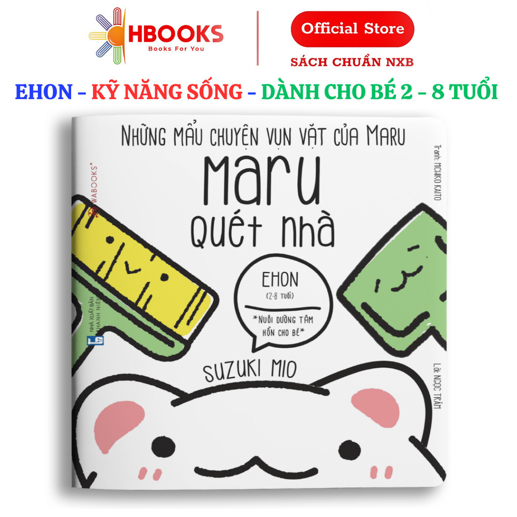 Sách Ehon- Maru Quét Nhà - Dành Cho Bé Từ 2 - 8 Tuổi - Wabooks