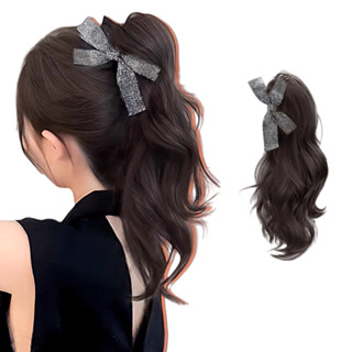 Phụ Nữ Hàn Quốc series Đầy Sao Nơ Nắm Bắt Và Kẹp Tóc Giả Đuôi Ngựa Nữ Tổng Hợp Tóc Xoăn Với Đuôi Ngựa Phụ Kiện Tóc Trang Trí