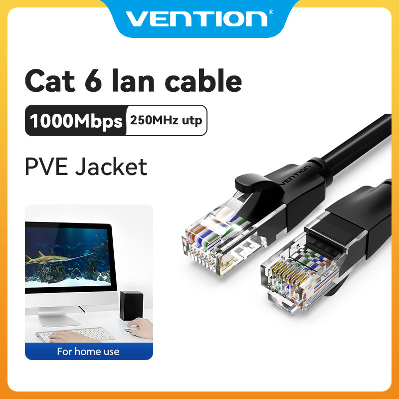 Dây cáp mạng LAN Vention Lan Cat6 Ethernet RJ45 1000Mbps cho Router Pc dây mạng bấm sẵn 2 đầu dây sử