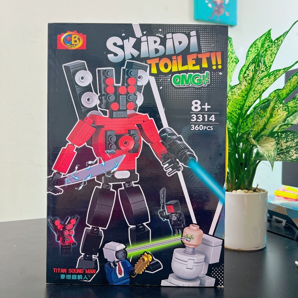 Đồ chơi lắp ráp Skibidi toilet Titan Sound Man 360 chi tiết, Mô hình lắp ráp CameraMan/ TVMan/ Speak