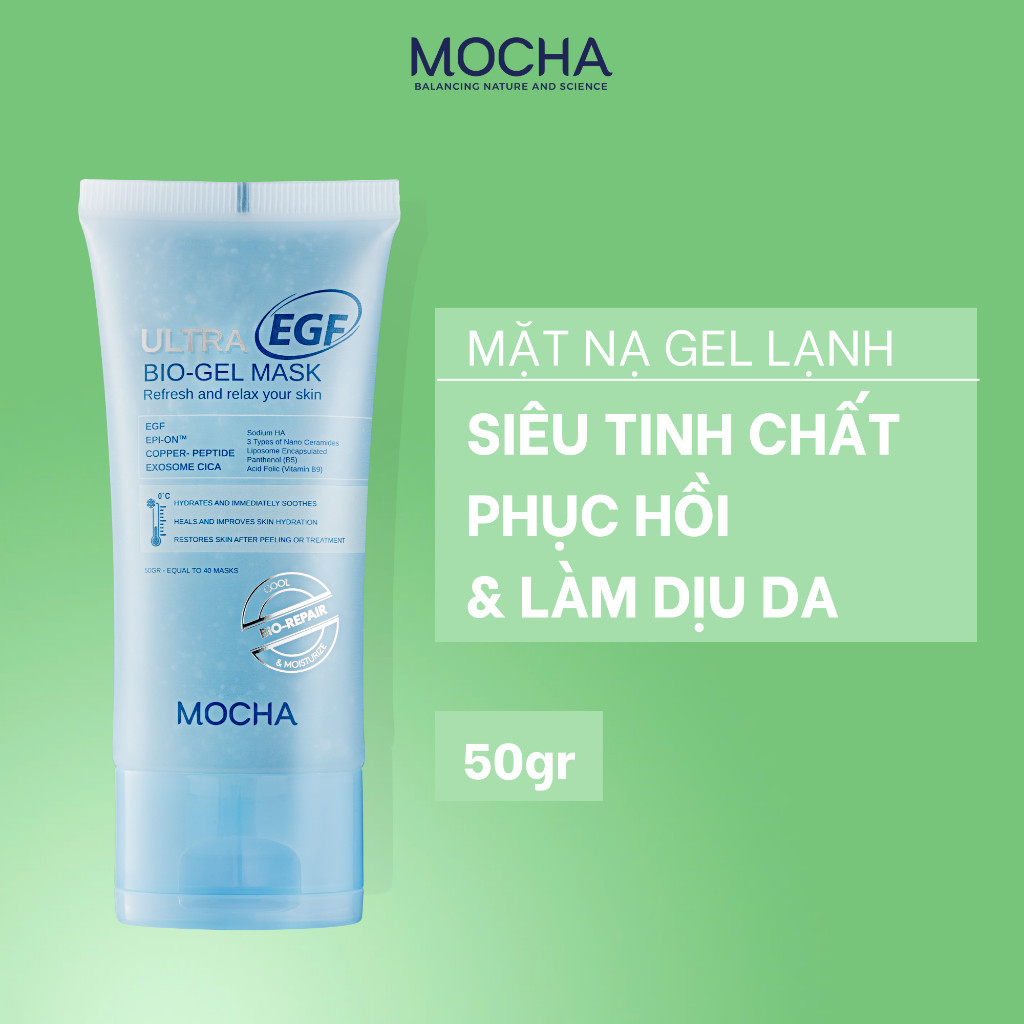 Mặt Nạ Gel Lạnh Siêu Phục Hồi  MOCHA Ultra EGF Bio - Gel Mask , Làm Dịu Và Cấp Ẩm Chuyên Sâu Cho Da 
