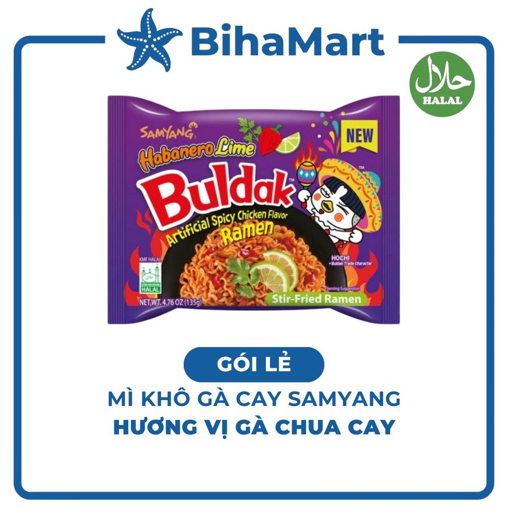 [GÓI LẺ] - SAMYANG - Mì khô gà cay Samyang hương vị Gà chua cay, Mì gà chua cay Samyang, Mì Samyang 