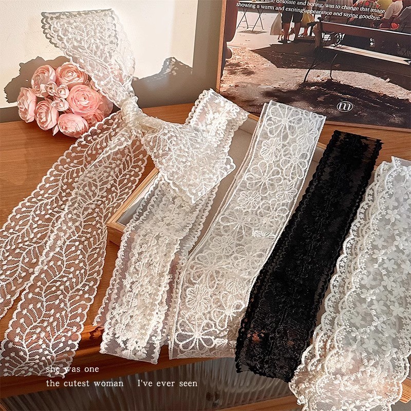 Khăn lụa dài ren siêu cổ tích Băng đô mềm mại và nhẹ nhàng dành cho nữ