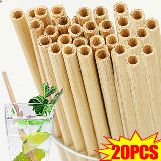 Ống hút tre rộng miệng phẳng có thể tái sử dụng di động - Phụ kiện thanh ống hút Cocktail bằng tre thân thiện với môi trường