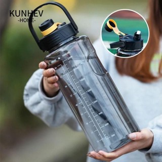 Bình Nước Thể Thao KUNHEV, Chống Rò Rỉ Với Chai Nước Đánh Dấu Thời Gian, Bình Nước Nhẹ Dung Tích Lớn 1.5L / 2L / 3L