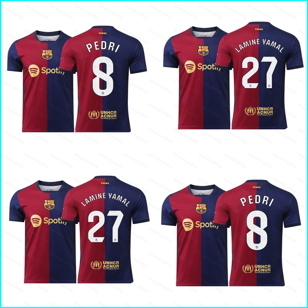 G2p 2024-2025 Barcelona sân nhà Pedri Lamine Yaman Jersey Bóng đá Thể thao Áo thun Trẻ em Người lớn 