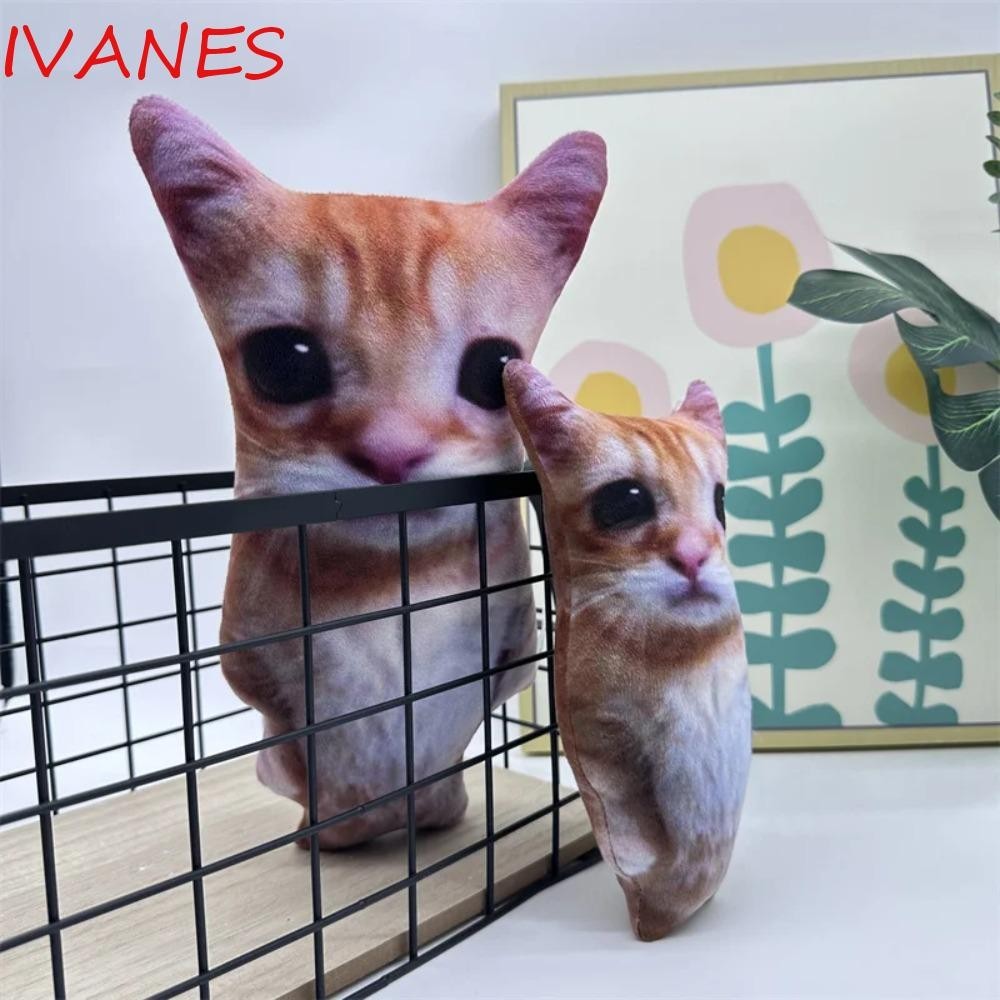 Ivanes Búp bê mèo lông ngắn kiểu Mỹ, Đồ chơi nhồi bông mềm mại dễ thương giống như thật, Thú nhồi bông PP Cotton Thoải mái cho mèo Đồ chơi sang trọng Phòng ngủ