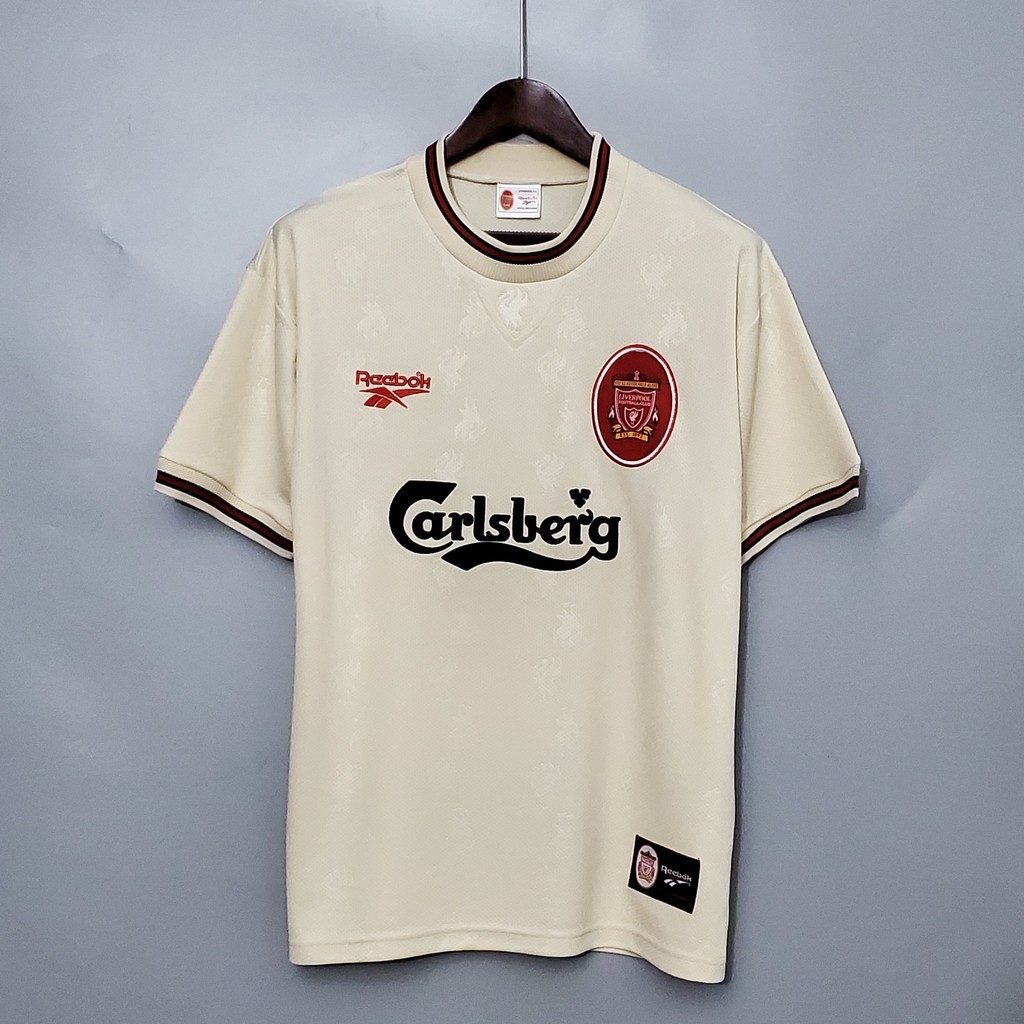 96 97 LFC Sân khách Retro Soccer LIV Jersey Áo bóng đá Liverpool