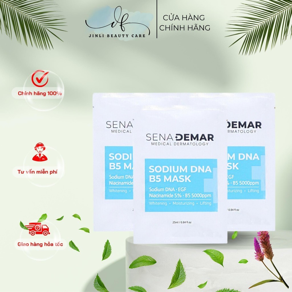 Mặt nạ hỗ trợ cấp ẩm dưỡng trắng da Sena Demar Sodium DNA B5 Hàn Quốc